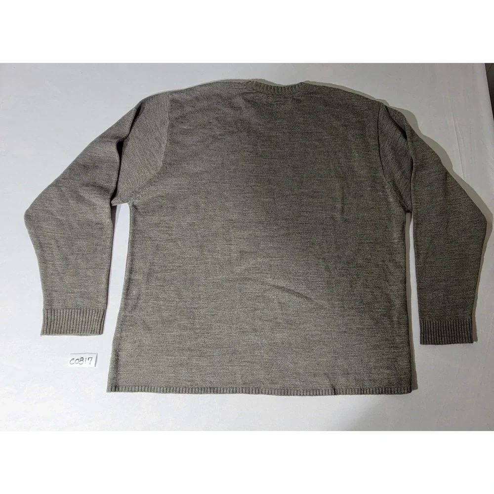 Andrew Fezza Mens XXL‎ Crewneck Sweater Heathered Tan Cable Knit Acrylic